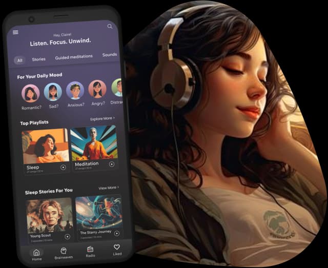 Person listening to music